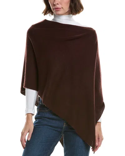 Sofiacashmere Jersey Solid Wool & Cashmere-blend Poncho In Brown
