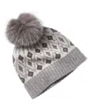 Sofiacashmere Lurex Fairisle Wool & Cashmere-blend Hat In Multi