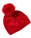 Sofiacashmere Lurex Lattice Stitch Cashmere Hat In Red