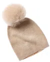 Sofiacashmere Lurex Rib Cashmere Hat In Neutral