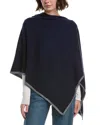 Sofiacashmere Lurex Tipped Wool & Cashmere-blend Poncho In Blue