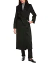 Sofiacashmere Maxi Belted Shawl Collar Wool & Cashmere-blend Coat In Black