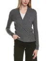 Sofiacashmere Modern Faux Wrap Wool & Cashmere-blend Sweater In Gray