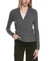 Sofiacashmere Modern Faux Wrap Wool & Cashmere-blend Sweater In Gray