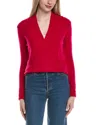 Sofiacashmere Modern Faux Wrap Wool & Cashmere-blend Sweater In Pink