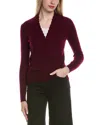 Sofiacashmere Modern Faux Wrap Wool & Cashmere-blend Sweater In Purple