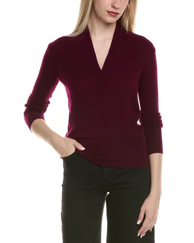 SOFIACASHMERE SOFIACASHMERE MODERN FAUX WRAP WOOL & CASHMERE-BLEND SWEATER