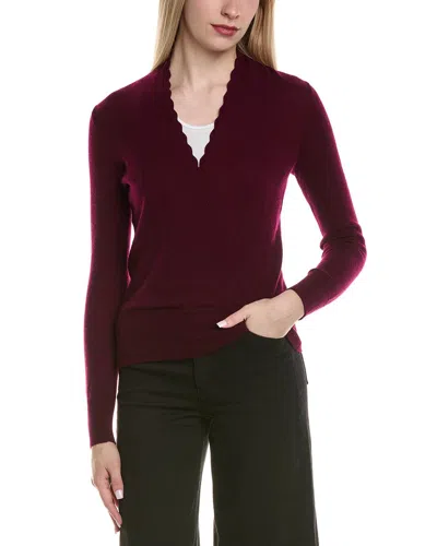 SOFIACASHMERE MODERN FAUX WRAP WOOL & CASHMERE-BLEND SWEATER