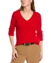 Sofiacashmere Modern V-neck Cashmere Sweater In Red