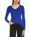 Sofiacashmere Modern V-neck Wool & Cashmere-blend Sweater In Blue
