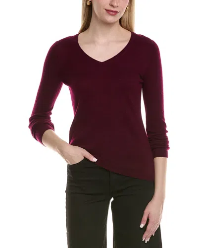 Sofiacashmere Modern V-neck Wool & Cashmere-blend Sweater In Burgundy