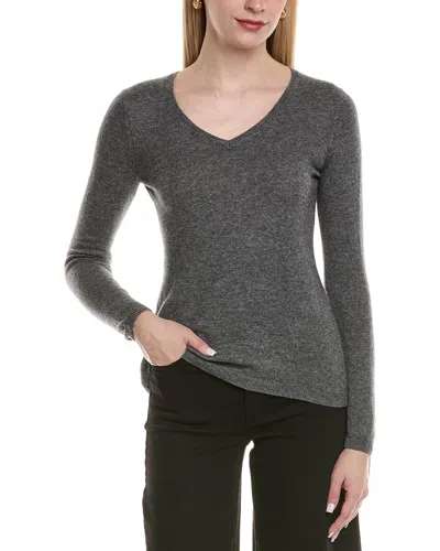 SOFIACASHMERE SOFIACASHMERE MODERN V-NECK WOOL & CASHMERE-BLEND SWEATER