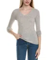 Sofiacashmere Modern V-neck Wool & Cashmere-blend Sweater In Gray