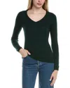 Sofiacashmere Modern V-neck Wool & Cashmere-blend Sweater In Green