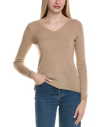 SOFIACASHMERE MODERN V-NECK WOOL & CASHMERE-BLEND SWEATER