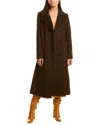 Sofiacashmere Notch Lapel Wool & Cashmere-blend Jacket In Brown