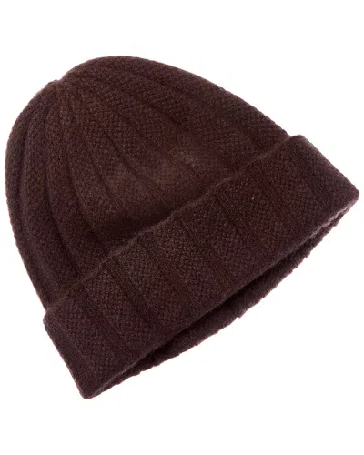 Sofiacashmere Novelty Rib Cashmere Hat In Brown