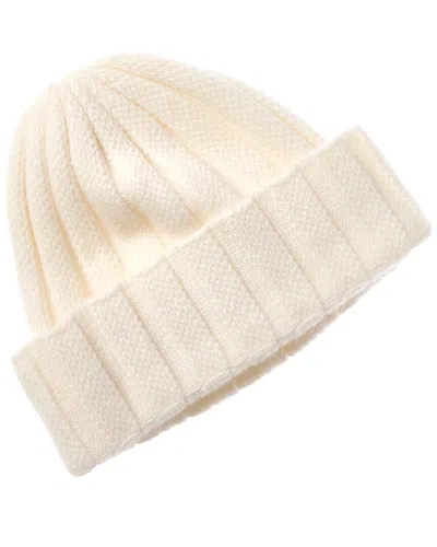 Sofiacashmere Novelty Rib Cashmere Hat In White