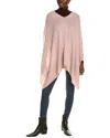 Sofiacashmere Pearl Trim Wool & Cashmere-blend Poncho In Pink