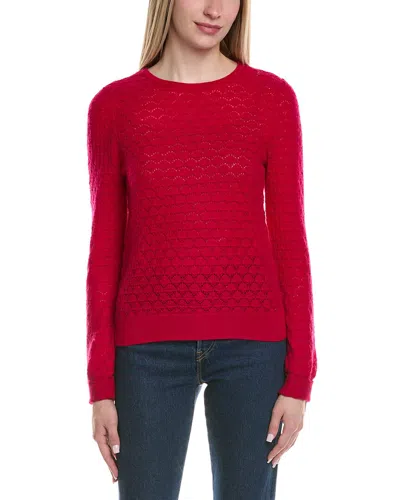 SOFIACASHMERE POINTELLE CREWNECK WOOL & CASHMERE-BLEND SWEATER