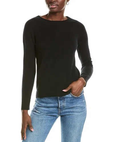 Sofiacashmere Relaxed Crewneck Cashmere Sweater In Black