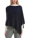 Sofiacashmere Reverse Jersey Sequin Wool & Cashmere-blend Poncho In Blue