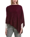 Sofiacashmere Reverse Jersey Sequin Wool & Cashmere-blend Poncho In Red