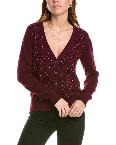 Sofiacashmere Rhinestone Cashmere Sweater In Red