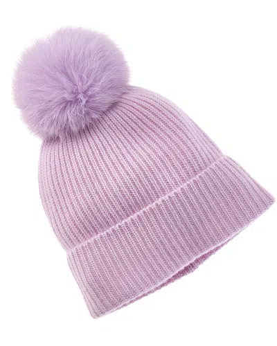 Sofiacashmere Rib Cashmere Hat In Purple