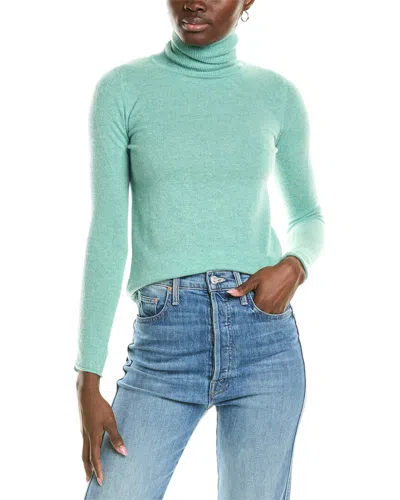 Sofiacashmere Roll Cuff & Hem Turtleneck Sweater In Green