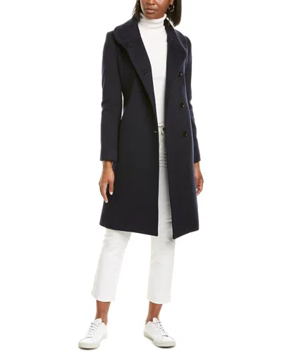 SOFIACASHMERE SOFIACASHMERE ROUND COLLAR WOOL & CASHMERE-BLEND COAT