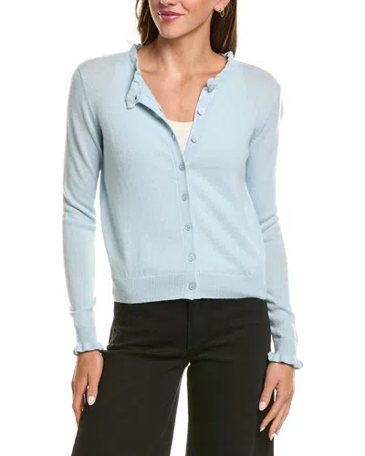 Sofiacashmere Ruffle Cashmere-blend Cardigan In Blue