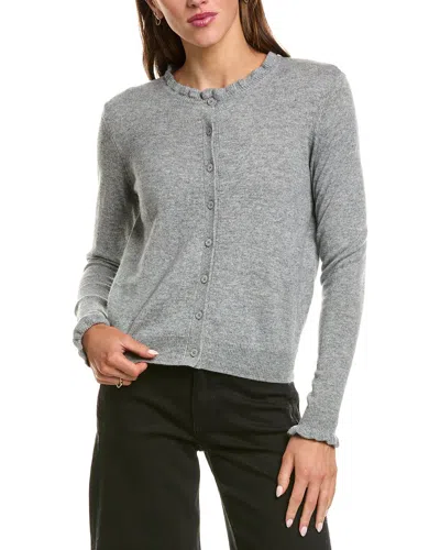 Sofiacashmere Ruffle Cashmere-blend Cardigan In Grey