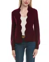 Sofiacashmere Scallop Edge Cropped Wool & Cashmere-blend Cardigan In Burgundy
