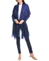 Sofiacashmere Lightweight Cashmere Wrap In Blue