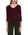 Sofiacashmere Sequin Deep V Wool & Cashmere-blend Sweater In Brown