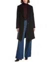 Sofiacashmere Shawl Collar Wool & Cashmere-blend Coat In Black