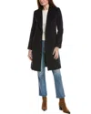 Sofiacashmere Shawl Collar Wool & Cashmere-blend Coat In Blue