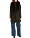 Sofiacashmere Short Wool-blend Coat In Black