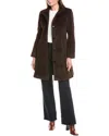 Sofiacashmere Stand Collar Wool & Alpaca-blend Coat In Brown