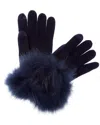 Sofiacashmere Tech Cashmere Glove In Blue
