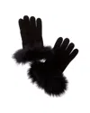 Sofiacashmere Tech Cashmere Gloves In Blue