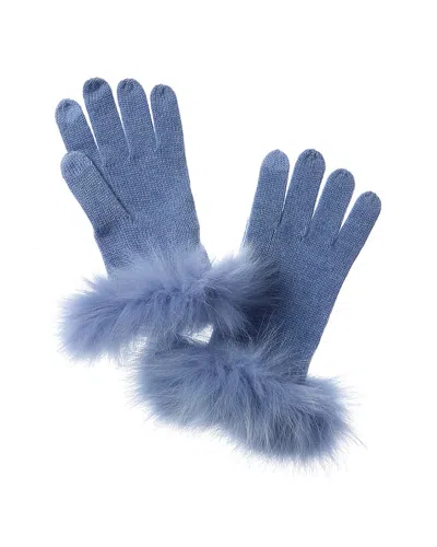 Sofiacashmere Tech Cashmere Gloves In Blue
