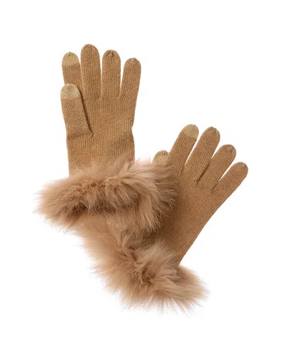 Sofiacashmere Tech Cashmere Gloves In Brown