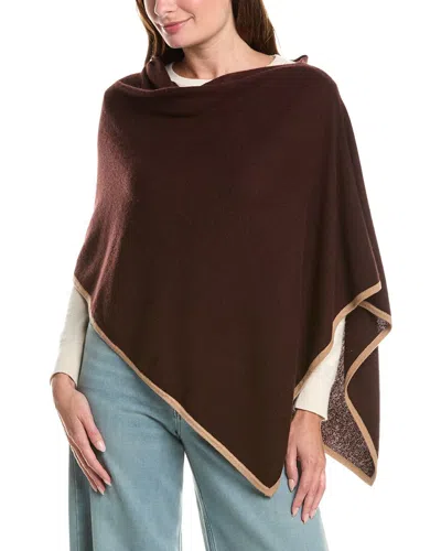Sofiacashmere Tipped Cashmere-blend Poncho In Brown
