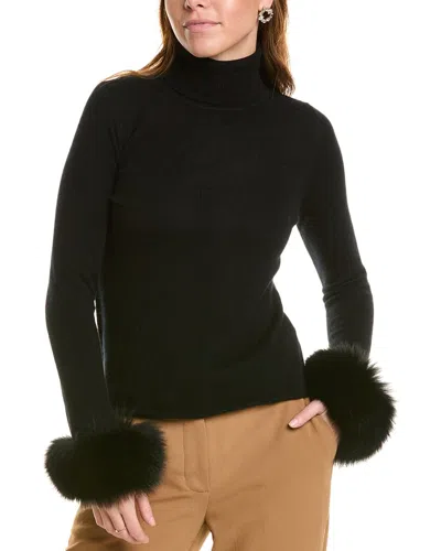 Sofiacashmere Turtleneck Cashmere Sweater In Black