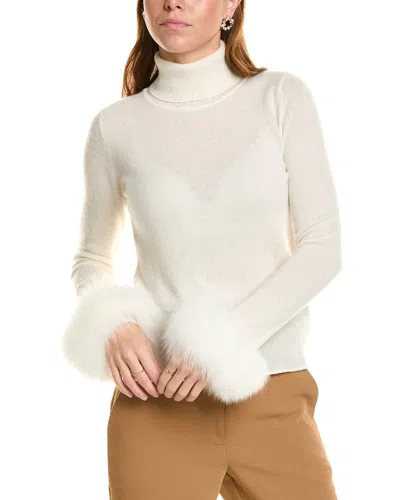 Sofiacashmere Turtleneck Cashmere Sweater In White