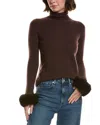Sofiacashmere Turtleneck Cashmere Sweater In Brown