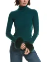 Sofiacashmere Turtleneck Cashmere Sweater In Green