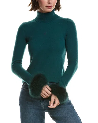 Sofiacashmere Turtleneck Cashmere Sweater In Green